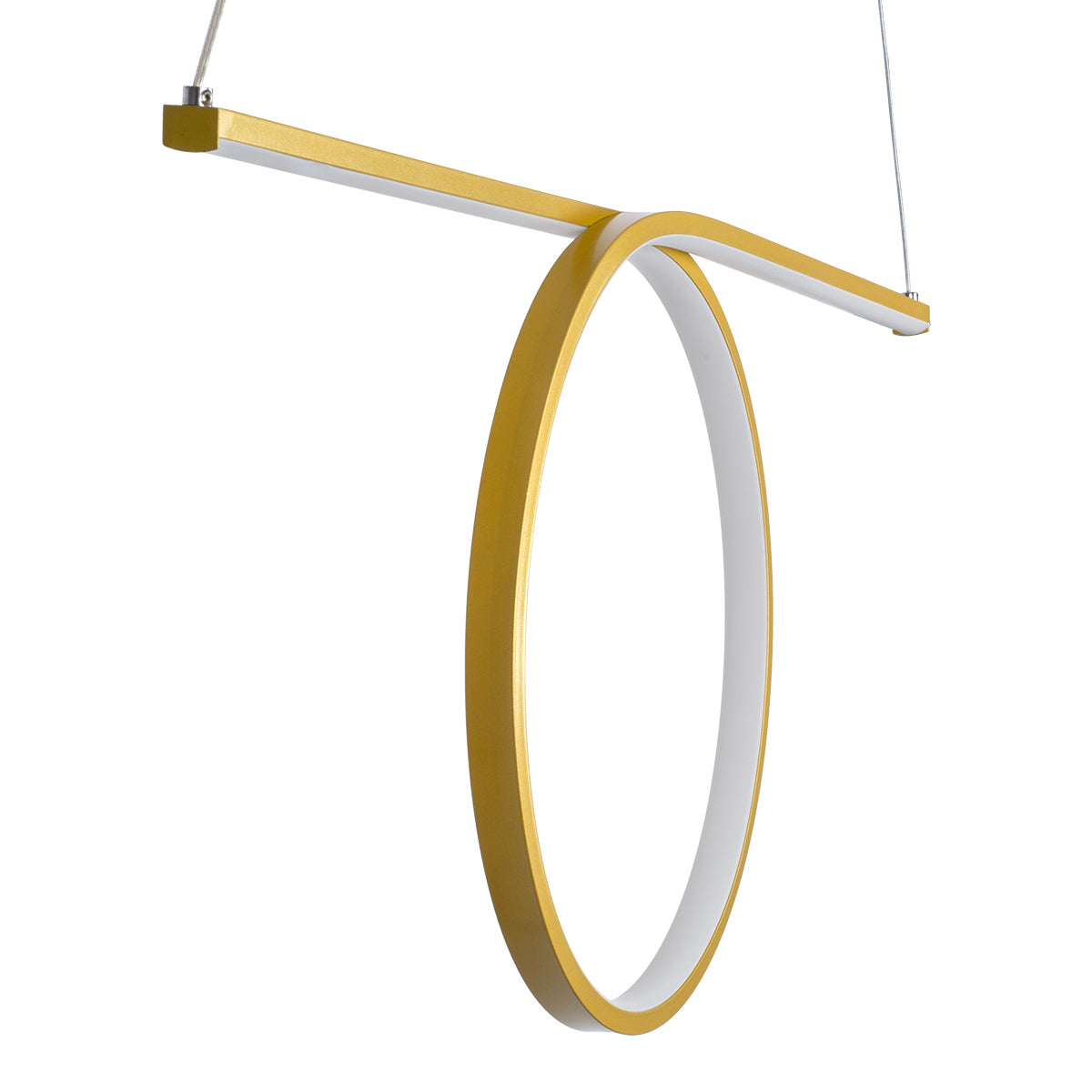 ROME 61297 Μοντέρνο Κρεμαστό Φωτιστικό Οροφής LED 24W 2640lm 200° AC 220-240V IP20 Ρυθμιζόμενο Λευκό CCT με On/Off 2700K/4500K/6000K - Lumileds SMD Chip - Χρυσό Βούρτσας - Μ65.5 x Π4 x Υ33