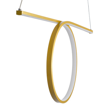 ROME 61297 Μοντέρνο Κρεμαστό Φωτιστικό Οροφής LED 24W 2640lm 200° AC 220-240V IP20 Ρυθμιζόμενο Λευκό CCT με On/Off 2700K/4500K/6000K - Lumileds SMD Chip - Χρυσό Βούρτσας - Μ65.5 x Π4 x Υ33