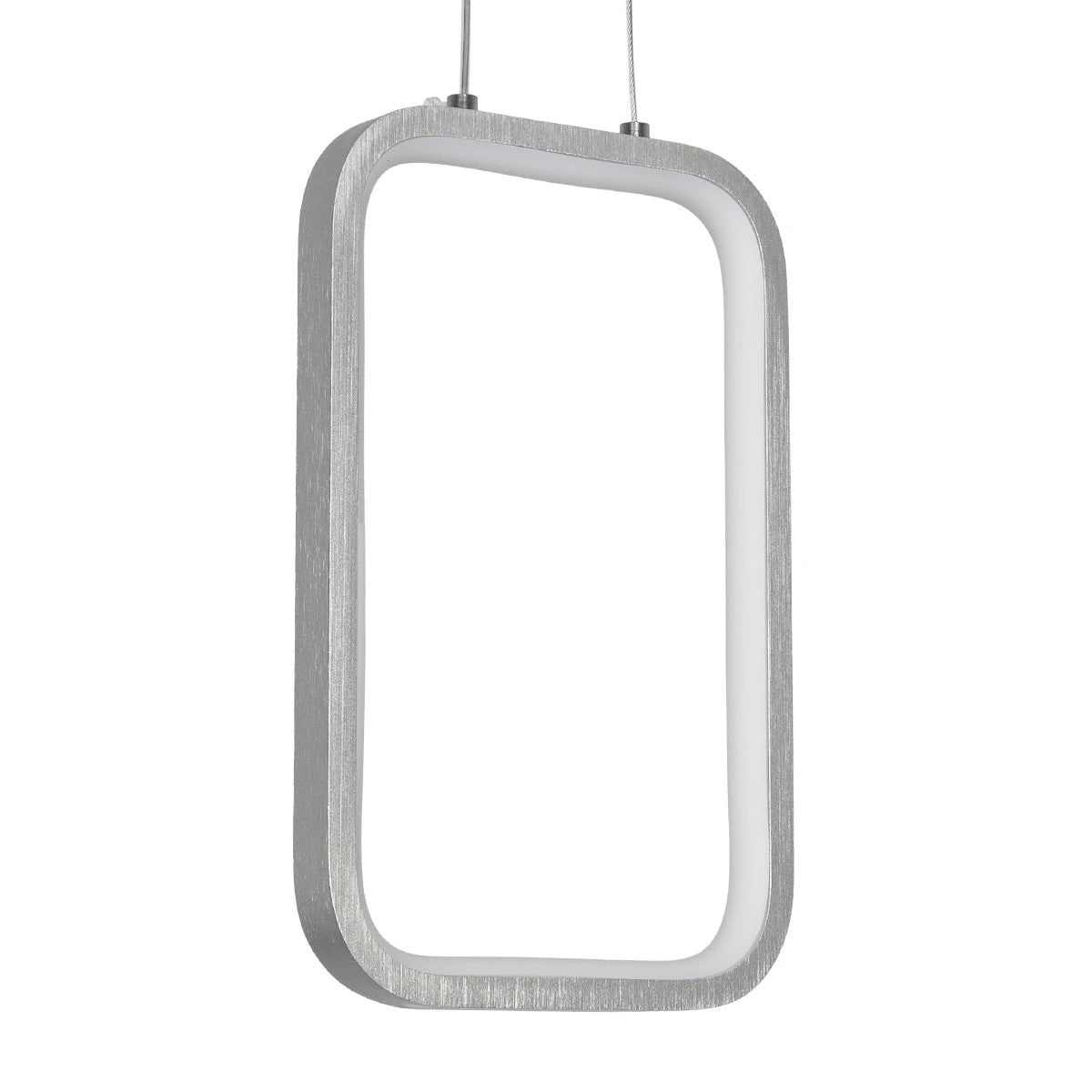 DEROBA 61300 Μοντέρνο Κρεμαστό Φωτιστικό Οροφής LED 12W 1320lm 360° AC 220-240V IP20 Ρυθμιζόμενο Λευκό CCT με On/Off 2700K/4500K/6000K - Lumileds SMD Chip - Νίκελ Βούρτσας - Μ16 x Π1.6 x Υ25.5