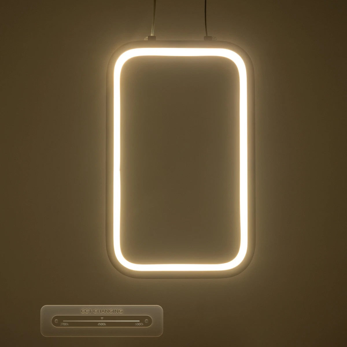 DEROBA 61300 Μοντέρνο Κρεμαστό Φωτιστικό Οροφής LED 12W 1320lm 360° AC 220-240V IP20 Ρυθμιζόμενο Λευκό CCT με On/Off 2700K/4500K/6000K - Lumileds SMD Chip - Νίκελ Βούρτσας - Μ16 x Π1.6 x Υ25.5