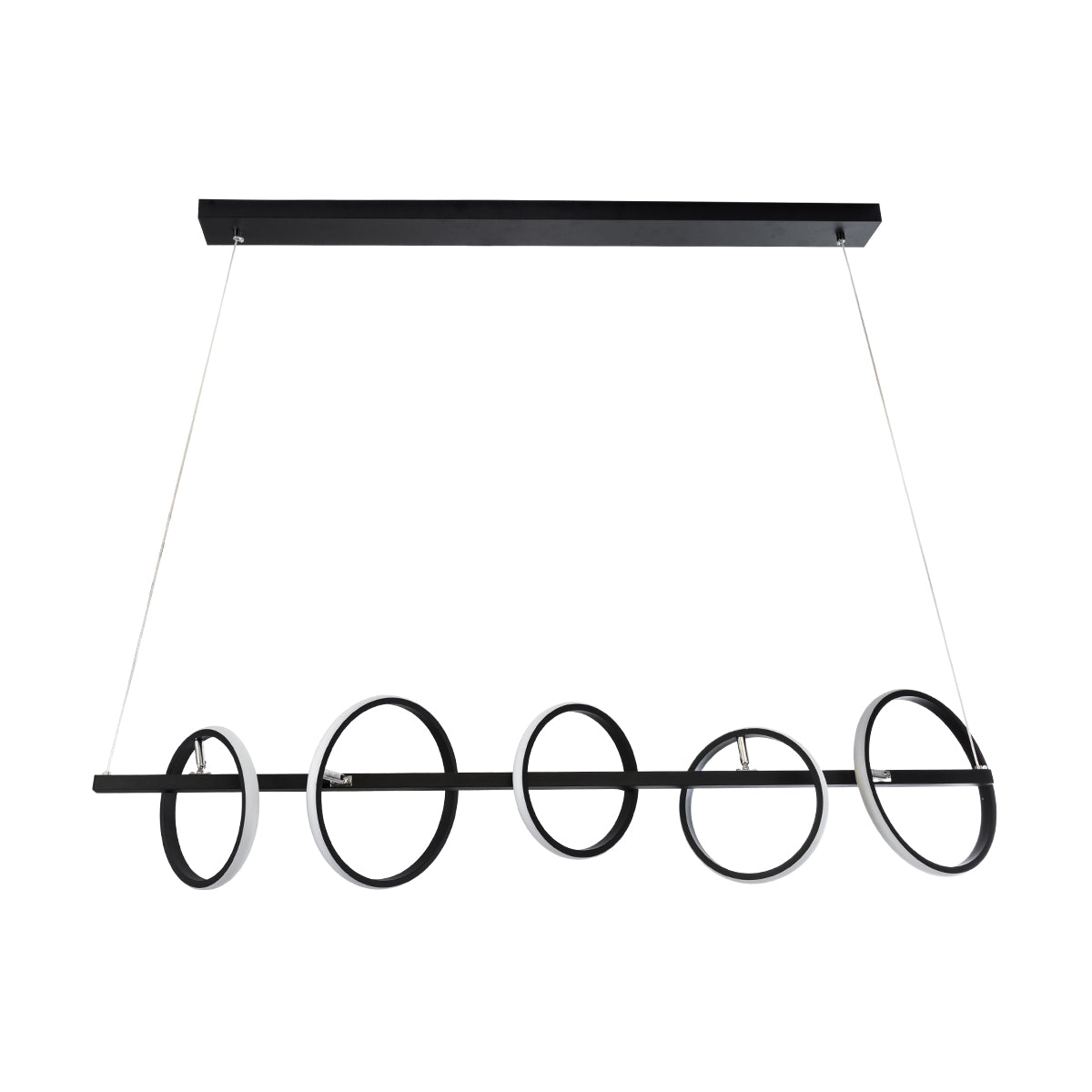 CIRCOLARE 61319 Κρεμαστό Φωτιστικό Οροφής Design LED CCT 75W 8400lm 360° AC 220-240V - Εναλλαγή Φωτισμού μέσω Τηλεχειριστηρίου All In One Ψυχρό 6000k+Φυσικό 4500k+Θερμό 2700k Dimmable Μ120 x Π25 x Υ25cm - Μαύρο