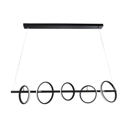 CIRCOLARE 61319 Κρεμαστό Φωτιστικό Οροφής Design LED CCT 75W 8400lm 360° AC 220-240V - Εναλλαγή Φωτισμού μέσω Τηλεχειριστηρίου All In One Ψυχρό 6000k+Φυσικό 4500k+Θερμό 2700k Dimmable Μ120 x Π25 x Υ25cm - Μαύρο