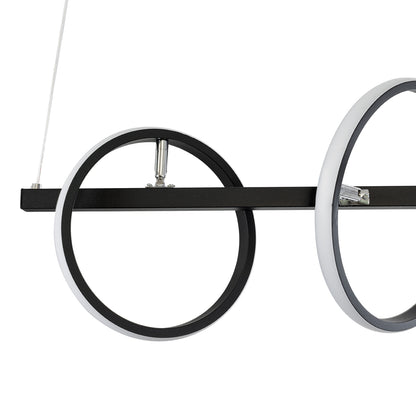 CIRCOLARE 61319 Κρεμαστό Φωτιστικό Οροφής Design LED CCT 75W 8400lm 360° AC 220-240V - Εναλλαγή Φωτισμού μέσω Τηλεχειριστηρίου All In One Ψυχρό 6000k+Φυσικό 4500k+Θερμό 2700k Dimmable Μ120 x Π25 x Υ25cm - Μαύρο