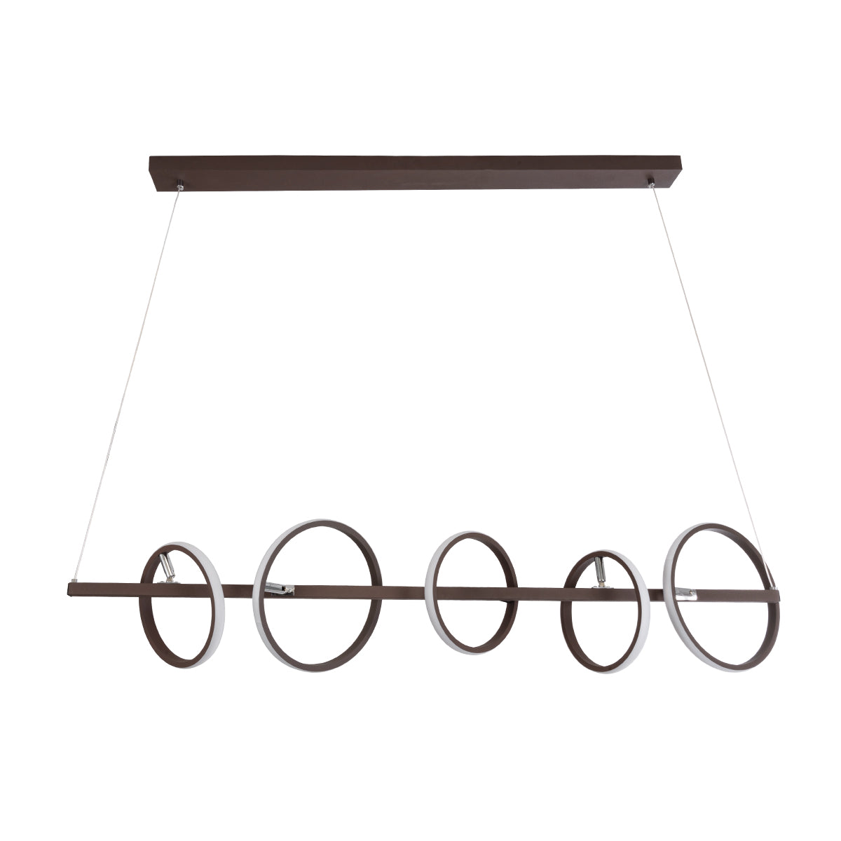 CIRCOLARE 61321 Κρεμαστό Φωτιστικό Οροφής Design LED CCT 75W 8400lm 360° AC 220-240V - Εναλλαγή Φωτισμού μέσω Τηλεχειριστηρίου All In One Ψυχρό 6000k+Φυσικό 4500k+Θερμό 2700k Dimmable Μ120 x Π25 x Υ25cm - Καφέ