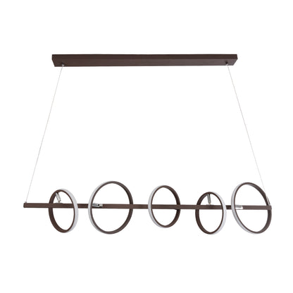 CIRCOLARE 61321 Κρεμαστό Φωτιστικό Οροφής Design LED CCT 75W 8400lm 360° AC 220-240V - Εναλλαγή Φωτισμού μέσω Τηλεχειριστηρίου All In One Ψυχρό 6000k+Φυσικό 4500k+Θερμό 2700k Dimmable Μ120 x Π25 x Υ25cm - Καφέ