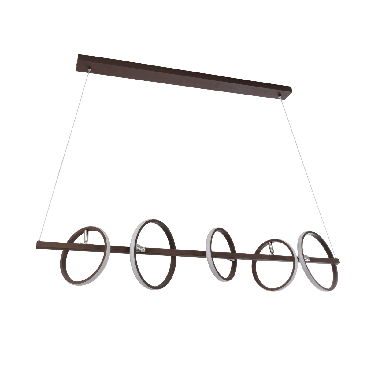 CIRCOLARE 61321 Κρεμαστό Φωτιστικό Οροφής Design LED CCT 75W 8400lm 360° AC 220-240V - Εναλλαγή Φωτισμού μέσω Τηλεχειριστηρίου All In One Ψυχρό 6000k+Φυσικό 4500k+Θερμό 2700k Dimmable Μ120 x Π25 x Υ25cm - Καφέ