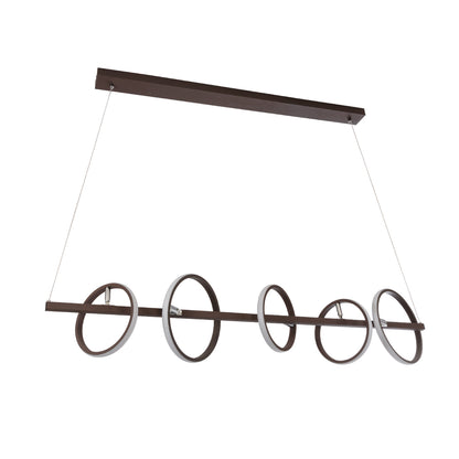 CIRCOLARE 61321 Κρεμαστό Φωτιστικό Οροφής Design LED CCT 75W 8400lm 360° AC 220-240V - Εναλλαγή Φωτισμού μέσω Τηλεχειριστηρίου All In One Ψυχρό 6000k+Φυσικό 4500k+Θερμό 2700k Dimmable Μ120 x Π25 x Υ25cm - Καφέ