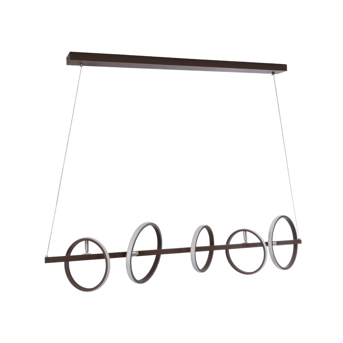 CIRCOLARE 61321 Κρεμαστό Φωτιστικό Οροφής Design LED CCT 75W 8400lm 360° AC 220-240V - Εναλλαγή Φωτισμού μέσω Τηλεχειριστηρίου All In One Ψυχρό 6000k+Φυσικό 4500k+Θερμό 2700k Dimmable Μ120 x Π25 x Υ25cm - Καφέ