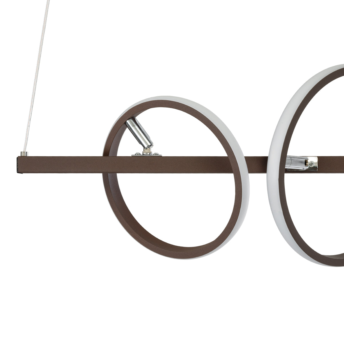 CIRCOLARE 61321 Κρεμαστό Φωτιστικό Οροφής Design LED CCT 75W 8400lm 360° AC 220-240V - Εναλλαγή Φωτισμού μέσω Τηλεχειριστηρίου All In One Ψυχρό 6000k+Φυσικό 4500k+Θερμό 2700k Dimmable Μ120 x Π25 x Υ25cm - Καφέ