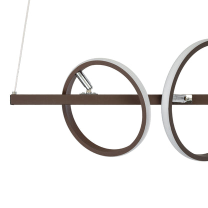 CIRCOLARE 61321 Κρεμαστό Φωτιστικό Οροφής Design LED CCT 75W 8400lm 360° AC 220-240V - Εναλλαγή Φωτισμού μέσω Τηλεχειριστηρίου All In One Ψυχρό 6000k+Φυσικό 4500k+Θερμό 2700k Dimmable Μ120 x Π25 x Υ25cm - Καφέ