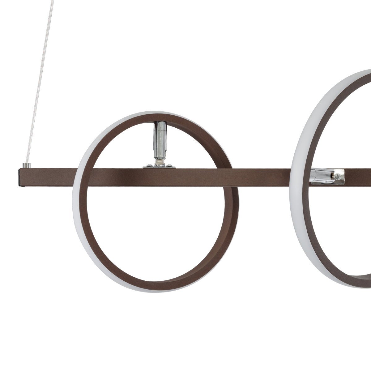 CIRCOLARE 61321 Κρεμαστό Φωτιστικό Οροφής Design LED CCT 75W 8400lm 360° AC 220-240V - Εναλλαγή Φωτισμού μέσω Τηλεχειριστηρίου All In One Ψυχρό 6000k+Φυσικό 4500k+Θερμό 2700k Dimmable Μ120 x Π25 x Υ25cm - Καφέ