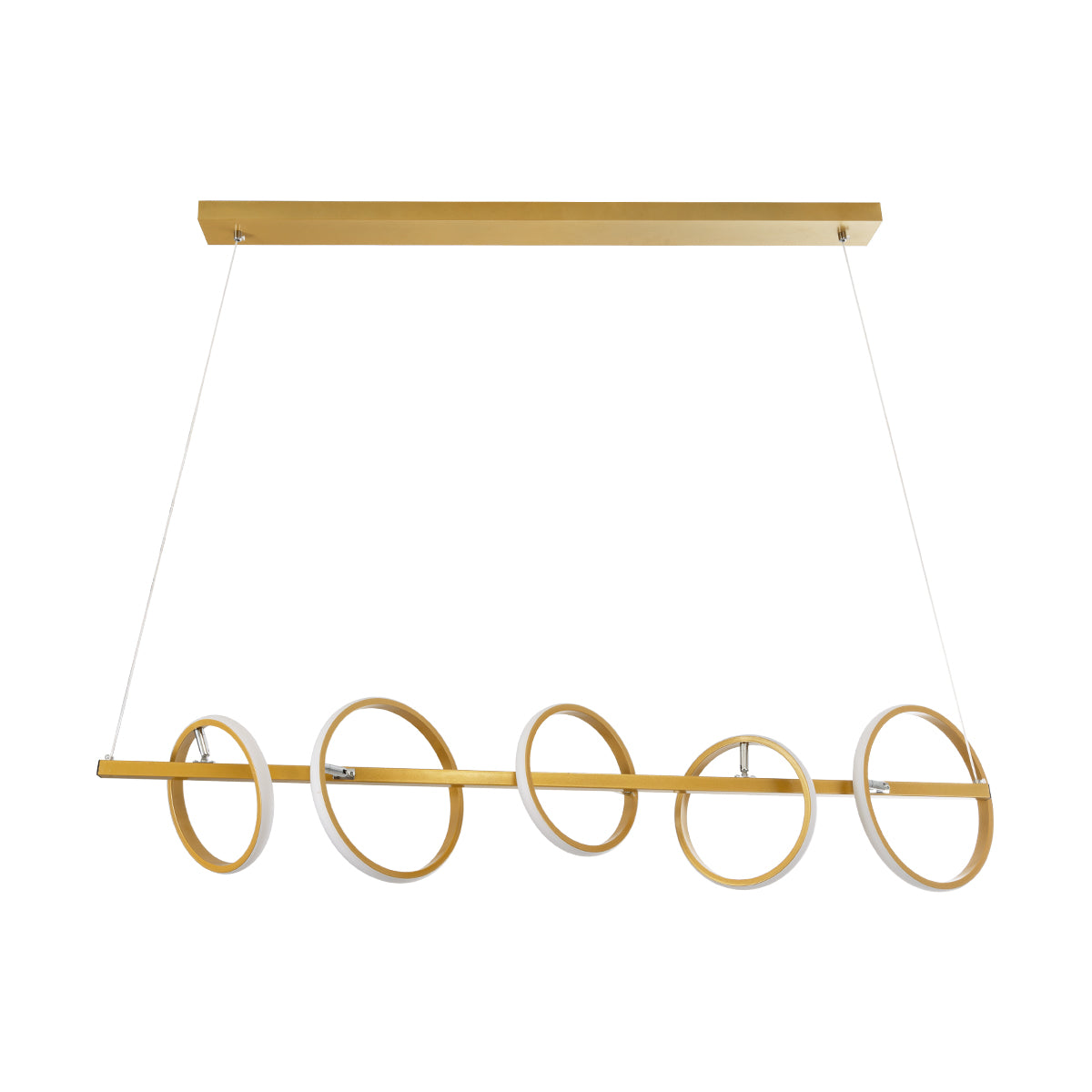 CIRCOLARE 61322 Κρεμαστό Φωτιστικό Οροφής Design LED CCT 75W 8400lm 360° AC 220-240V - Εναλλαγή Φωτισμού μέσω Τηλεχειριστηρίου All In One Ψυχρό 6000k+Φυσικό 4500k+Θερμό 2700k Dimmable Μ120 x Π25 x Υ25cm - Χρυσό