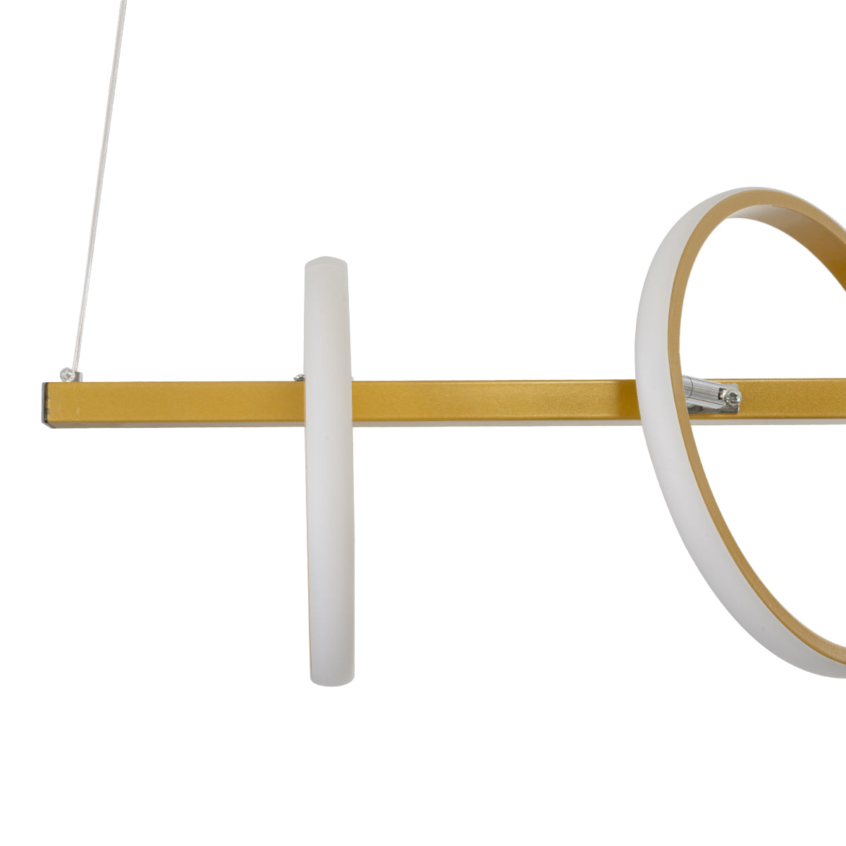 CIRCOLARE 61322 Κρεμαστό Φωτιστικό Οροφής Design LED CCT 75W 8400lm 360° AC 220-240V - Εναλλαγή Φωτισμού μέσω Τηλεχειριστηρίου All In One Ψυχρό 6000k+Φυσικό 4500k+Θερμό 2700k Dimmable Μ120 x Π25 x Υ25cm - Χρυσό