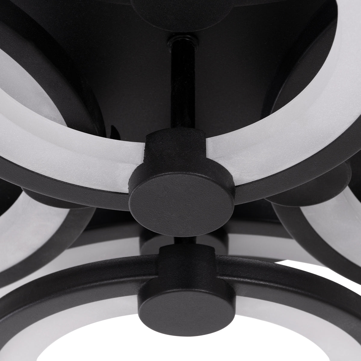 ROYAL-R 61323 Φωτιστικό Οροφής Design LED CCT 135W 16200lm 360° AC 220-240V - Εναλλαγή Φωτισμού μέσω Τηλεχειριστηρίου All In One Ψυχρό 6000k+Φυσικό 4500k+Θερμό 2700k Dimmable Μ80.5 x Π59 x Υ12cm - Μαύρο