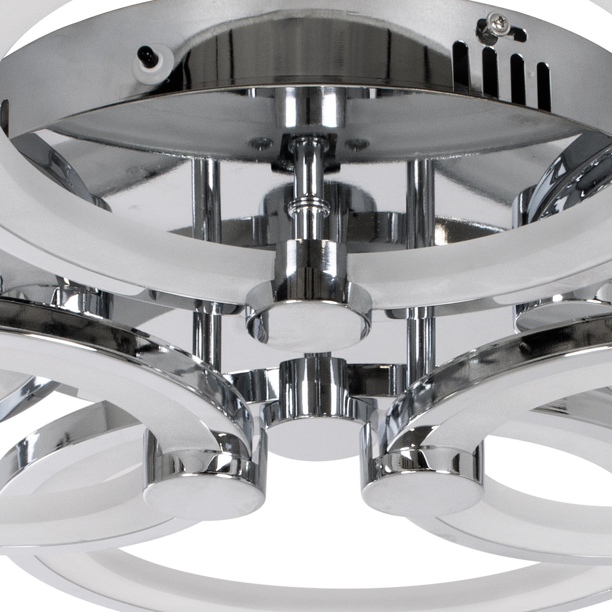 ROYAL-R 61324 Φωτιστικό Οροφής Design LED CCT 135W 16200lm 360° AC 220-240V - Εναλλαγή Φωτισμού μέσω Τηλεχειριστηρίου All In One Ψυχρό 6000k+Φυσικό 4500k+Θερμό 2700k Dimmable Μ80.5 x Π59 x Υ12cm - Νίκελ Χρώμιο