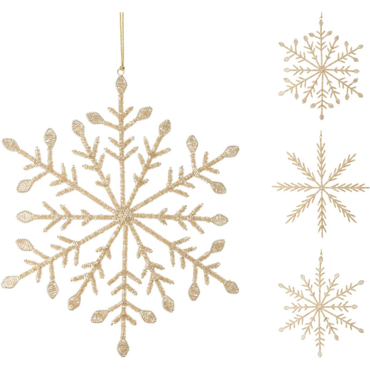 Στολίδι Χιονονιφάδα Χρυσό 35εκ 3 Σχδ
