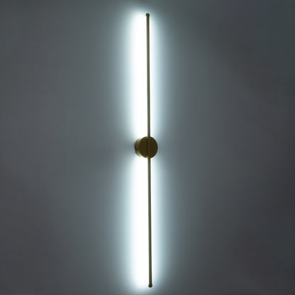 DIADEM 61334 Μοντέρνο Φωτιστικό Τοίχου - Απλίκα LED 18W 2160lm 120° AC 220-240V IP20 Ρυθμιζόμενο Λευκό CCT με On/Off 2700K/4500K/6000K - Lumileds SMD Chip - Χρυσό Βούρτσας - Μ10 x Π4 x Υ120