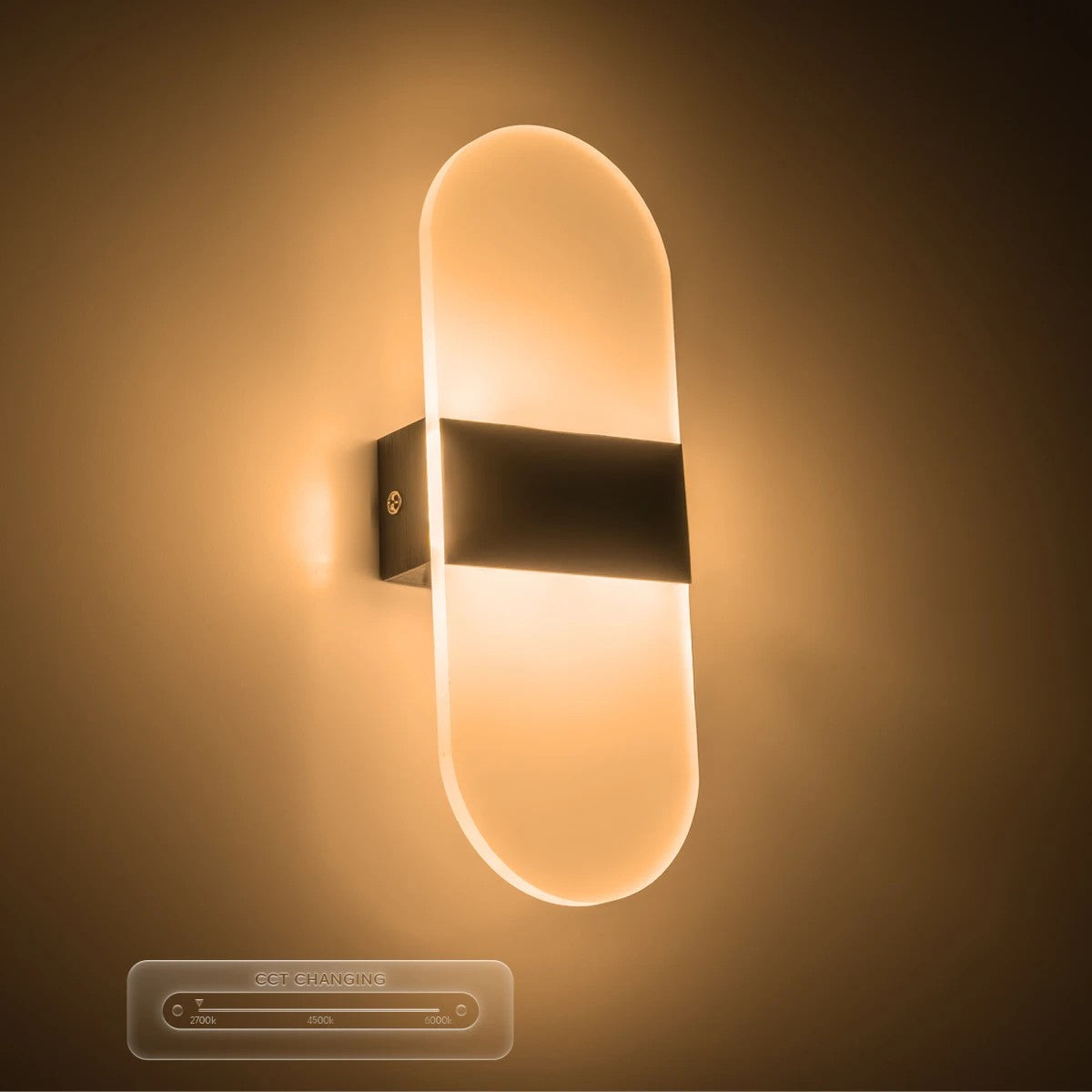 RARE 61337 Μοντέρνο Φωτιστικό Τοίχου - Απλίκα LED 5W 600lm 180° AC 220-240V IP20 Ρυθμιζόμενο Λευκό CCT με On/Off 2700K/4500K/6000K - Lumileds SMD Chip - Μαύρο Ματ - Μ10 x Π4 x Υ27