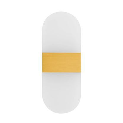 RARE 61338 Μοντέρνο Φωτιστικό Τοίχου - Απλίκα LED 5W 600lm 180° AC 220-240V IP20 Ρυθμιζόμενο Λευκό CCT με On/Off 2700K/4500K/6000K - Lumileds SMD Chip - Χρυσό Βούρτσας - Μ10 x Π4 x Υ27