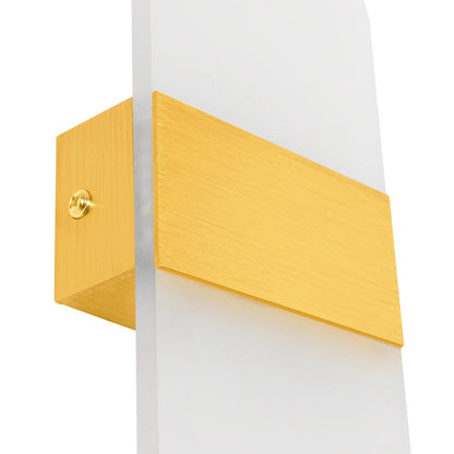 RARE 61338 Μοντέρνο Φωτιστικό Τοίχου - Απλίκα LED 5W 600lm 180° AC 220-240V IP20 Ρυθμιζόμενο Λευκό CCT με On/Off 2700K/4500K/6000K - Lumileds SMD Chip - Χρυσό Βούρτσας - Μ10 x Π4 x Υ27