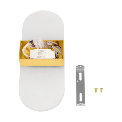 RARE 61338 Μοντέρνο Φωτιστικό Τοίχου - Απλίκα LED 5W 600lm 180° AC 220-240V IP20 Ρυθμιζόμενο Λευκό CCT με On/Off 2700K/4500K/6000K - Lumileds SMD Chip - Χρυσό Βούρτσας - Μ10 x Π4 x Υ27