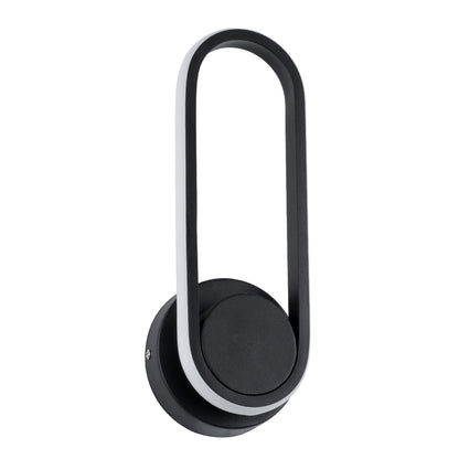 DALLAS 61345 Μοντέρνο Φωτιστικό Τοίχου - Απλίκα LED 12W 1440lm 360° AC 220-240V IP20 Ρυθμιζόμενο Λευκό CCT με On/Off 2700K/4500K/6000K - Lumileds SMD Chip - Μαύρο Ματ - Μ12 x Π6.5 x Υ32