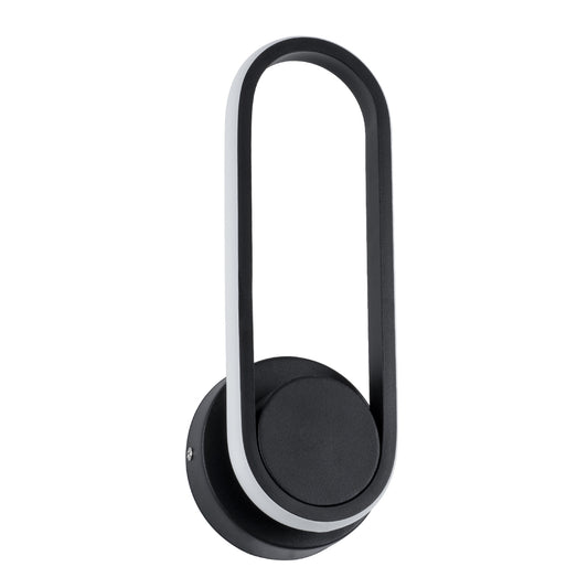 DALLAS 61345 Μοντέρνο Φωτιστικό Τοίχου - Απλίκα LED 12W 1440lm 360° AC 220-240V IP20 Ρυθμιζόμενο Λευκό CCT με On/Off 2700K/4500K/6000K - Lumileds SMD Chip - Μαύρο Ματ - Μ12 x Π6.5 x Υ32