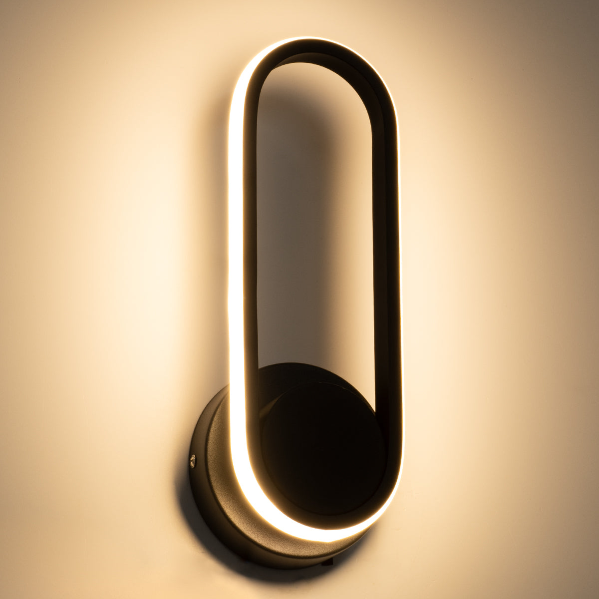 DALLAS 61345 Μοντέρνο Φωτιστικό Τοίχου - Απλίκα LED 12W 1440lm 360° AC 220-240V IP20 Ρυθμιζόμενο Λευκό CCT με On/Off 2700K/4500K/6000K - Lumileds SMD Chip - Μαύρο Ματ - Μ12 x Π6.5 x Υ32