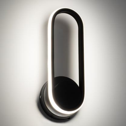 DALLAS 61345 Μοντέρνο Φωτιστικό Τοίχου - Απλίκα LED 12W 1440lm 360° AC 220-240V IP20 Ρυθμιζόμενο Λευκό CCT με On/Off 2700K/4500K/6000K - Lumileds SMD Chip - Μαύρο Ματ - Μ12 x Π6.5 x Υ32