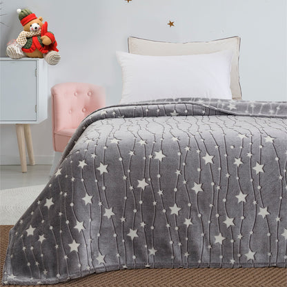 Κουβέρτα Μονή Φωσφορίζουσα Flash Art 6136 160x220εκ Γκρι