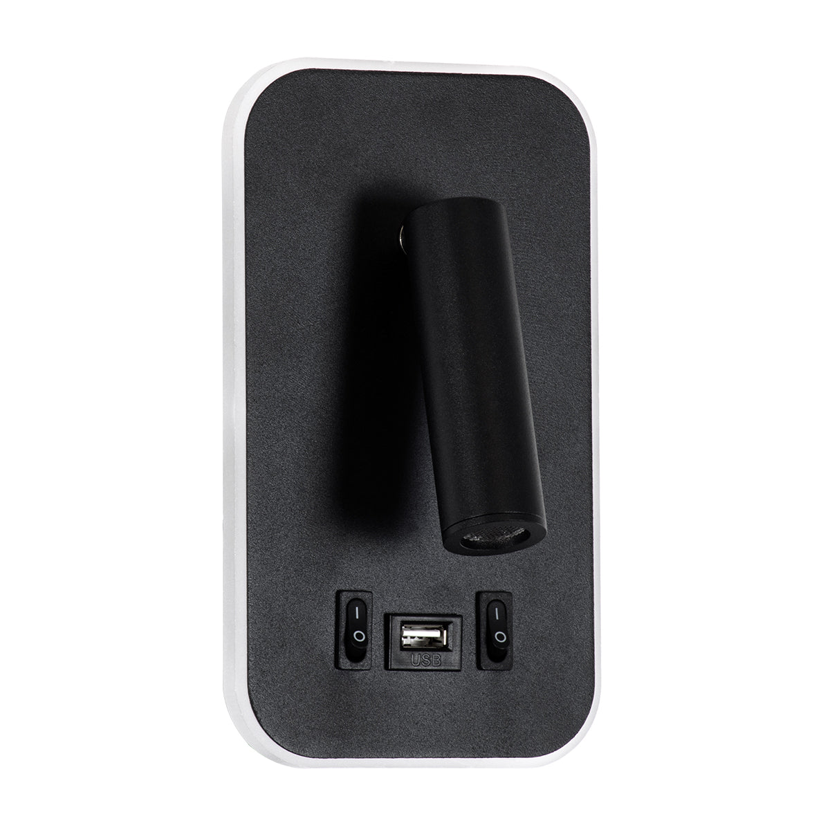 LADY-O 61363 Μοντέρνο Φωτιστικό Τοίχου - Απλίκα Ξενοδοχείου Reading Light με Φορτιστή USB 3A LED 10W 1000lm 36° & 360° AC 220-240V IP20 Φυσικό Λευκό 4500K - Bridgelux COB Chip & TÜV SÜD Driver - Μαύρο Ματ - Μ10.5 x Π10 x Υ18.5