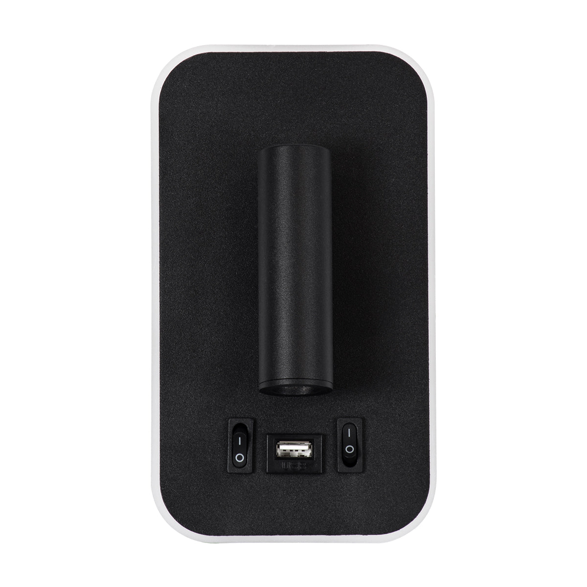 LADY-O 61363 Μοντέρνο Φωτιστικό Τοίχου - Απλίκα Ξενοδοχείου Reading Light με Φορτιστή USB 3A LED 10W 1000lm 36° & 360° AC 220-240V IP20 Φυσικό Λευκό 4500K - Bridgelux COB Chip & TÜV SÜD Driver - Μαύρο Ματ - Μ10.5 x Π10 x Υ18.5