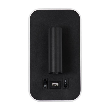 LADY-O 61363 Μοντέρνο Φωτιστικό Τοίχου - Απλίκα Ξενοδοχείου Reading Light με Φορτιστή USB 3A LED 10W 1000lm 36° & 360° AC 220-240V IP20 Φυσικό Λευκό 4500K - Bridgelux COB Chip & TÜV SÜD Driver - Μαύρο Ματ - Μ10.5 x Π10 x Υ18.5