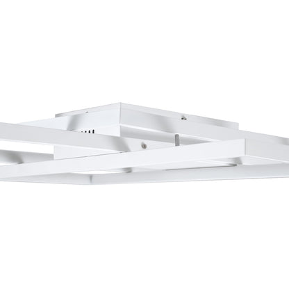 QUADRA 61386 Φωτιστικό Οροφής Design LED CCT 100W 12000lm 120° AC 220-240V - Εναλλαγή Φωτισμού μέσω Τηλεχειριστηρίου All In One Ψυχρό 6000k+Φυσικό 4500k+Θερμό 2700k Dimmable Μ85 x Π45 x Υ9cm - Λευκό