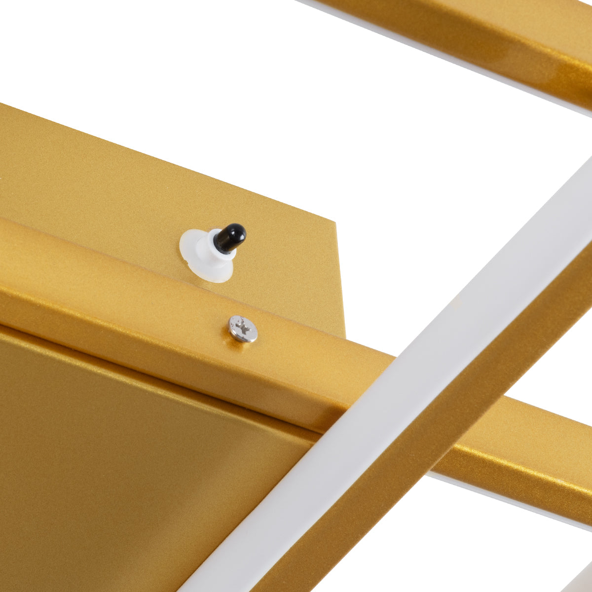 QUADRA 61387 Φωτιστικό Οροφής Design LED CCT 100W 12000lm 120° AC 220-240V - Εναλλαγή Φωτισμού μέσω Τηλεχειριστηρίου All In One Ψυχρό 6000k+Φυσικό 4500k+Θερμό 2700k Dimmable Μ85 x Π45 x Υ9cm - Χρυσό Βούρτσας