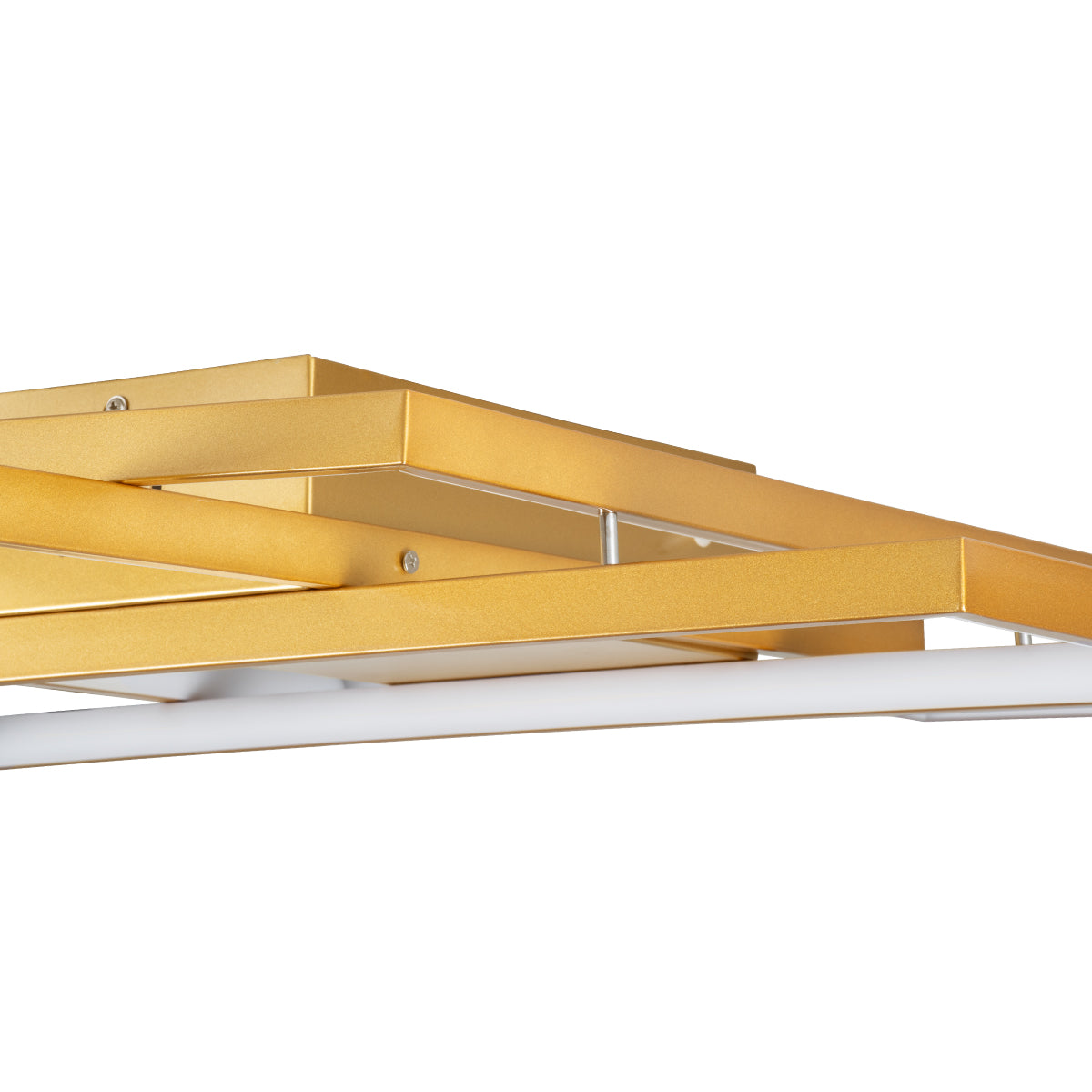 QUADRA 61387 Φωτιστικό Οροφής Design LED CCT 100W 12000lm 120° AC 220-240V - Εναλλαγή Φωτισμού μέσω Τηλεχειριστηρίου All In One Ψυχρό 6000k+Φυσικό 4500k+Θερμό 2700k Dimmable Μ85 x Π45 x Υ9cm - Χρυσό Βούρτσας