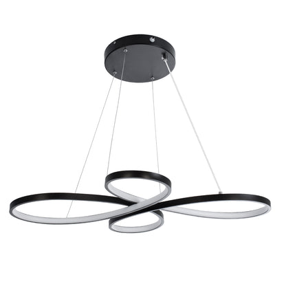 BUTTERFLY 61391 Κρεμαστό Φωτιστικό Οροφής Design LED CCT 75W 8400lm 300° AC 220-240V - Εναλλαγή Φωτισμού μέσω Τηλεχειριστηρίου All In One Ψυχρό 6000k+Φυσικό 4500k+Θερμό 2700k Dimmable Μ71 x Π52 x Υ4cm - Μαύρο