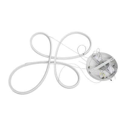 BUTTERFLY 61392 Κρεμαστό Φωτιστικό Οροφής Design LED CCT 75W 8400lm 300° AC 220-240V - Εναλλαγή Φωτισμού μέσω Τηλεχειριστηρίου All In One Ψυχρό 6000k+Φυσικό 4500k+Θερμό 2700k Dimmable Μ71 x Π52 x Υ4cm - Λευκό