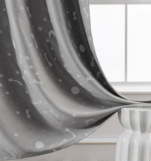 Κουρτίνα Φωσφορίζουσα με 8 Κρίκους Art 6140 140x260εκ Γκρι