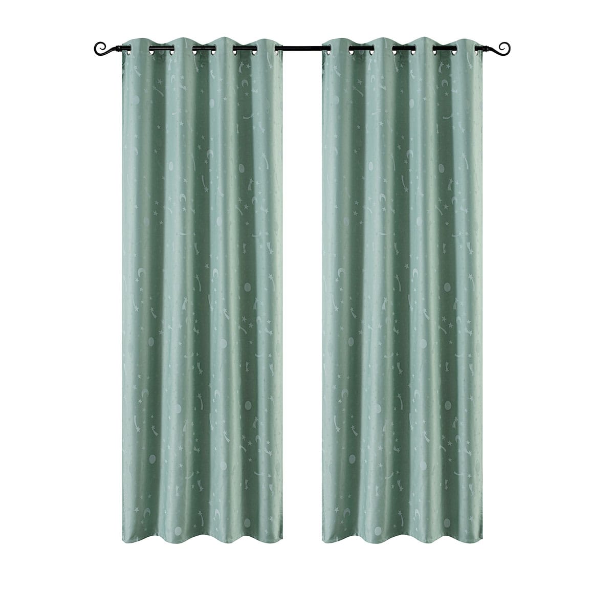 Κουρτίνα Φωσφορίζουσα με 8 Κρίκους Art 6140 140x260εκ Μέντα