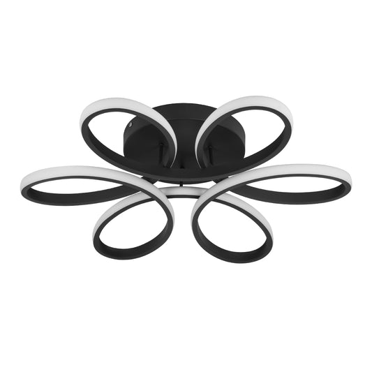 MARGARET 61400 Μοντέρνο Κρεμαστό Φωτιστικό Οροφής LED 54W 6210lm 360° AC 220-240V IP20 Ρυθμιζόμενο Λευκό CCT με Χειριστήριο από 2700K έως 6000K Dimmable - Lumileds SMD Chip - Μαύρο Ματ - Μ57 x Π57 x Υ12cm