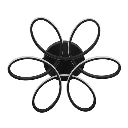 MARGARET 61400 Μοντέρνο Κρεμαστό Φωτιστικό Οροφής LED 54W 6210lm 360° AC 220-240V IP20 Ρυθμιζόμενο Λευκό CCT με Χειριστήριο από 2700K έως 6000K Dimmable - Lumileds SMD Chip - Μαύρο Ματ - Μ57 x Π57 x Υ12cm