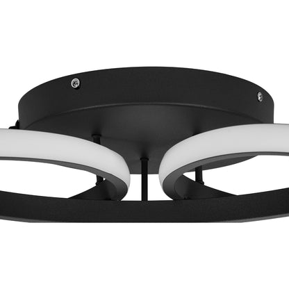 MARGARET 61400 Μοντέρνο Κρεμαστό Φωτιστικό Οροφής LED 54W 6210lm 360° AC 220-240V IP20 Ρυθμιζόμενο Λευκό CCT με Χειριστήριο από 2700K έως 6000K Dimmable - Lumileds SMD Chip - Μαύρο Ματ - Μ57 x Π57 x Υ12cm