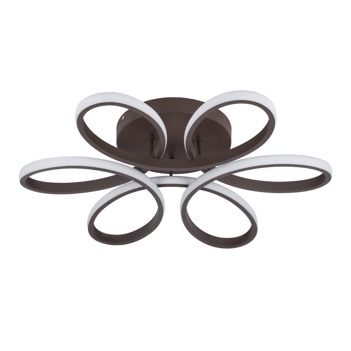 MARGARET 61402 Μοντέρνο Κρεμαστό Φωτιστικό Οροφής LED 54W 6210lm 360° AC 220-240V IP20 Ρυθμιζόμενο Λευκό CCT με Χειριστήριο από 2700K έως 6000K Dimmable - Lumileds SMD Chip - Καφέ Ματ - Μ57 x Π57 x Υ12cm