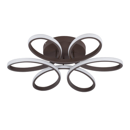 MARGARET 61402 Μοντέρνο Κρεμαστό Φωτιστικό Οροφής LED 54W 6210lm 360° AC 220-240V IP20 Ρυθμιζόμενο Λευκό CCT με Χειριστήριο από 2700K έως 6000K Dimmable - Lumileds SMD Chip - Καφέ Ματ - Μ57 x Π57 x Υ12cm