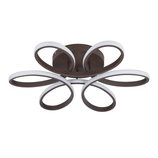 MARGARET 61402 Μοντέρνο Κρεμαστό Φωτιστικό Οροφής LED 54W 6210lm 360° AC 220-240V IP20 Ρυθμιζόμενο Λευκό CCT με Χειριστήριο από 2700K έως 6000K Dimmable - Lumileds SMD Chip - Καφέ Ματ - Μ57 x Π57 x Υ12cm