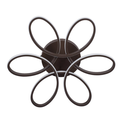 MARGARET 61402 Μοντέρνο Κρεμαστό Φωτιστικό Οροφής LED 54W 6210lm 360° AC 220-240V IP20 Ρυθμιζόμενο Λευκό CCT με Χειριστήριο από 2700K έως 6000K Dimmable - Lumileds SMD Chip - Καφέ Ματ - Μ57 x Π57 x Υ12cm