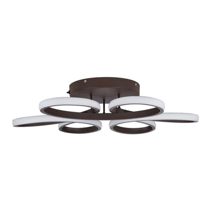 MARGARET 61402 Μοντέρνο Κρεμαστό Φωτιστικό Οροφής LED 54W 6210lm 360° AC 220-240V IP20 Ρυθμιζόμενο Λευκό CCT με Χειριστήριο από 2700K έως 6000K Dimmable - Lumileds SMD Chip - Καφέ Ματ - Μ57 x Π57 x Υ12cm