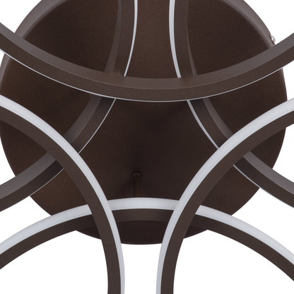 MARGARET 61402 Μοντέρνο Κρεμαστό Φωτιστικό Οροφής LED 54W 6210lm 360° AC 220-240V IP20 Ρυθμιζόμενο Λευκό CCT με Χειριστήριο από 2700K έως 6000K Dimmable - Lumileds SMD Chip - Καφέ Ματ - Μ57 x Π57 x Υ12cm