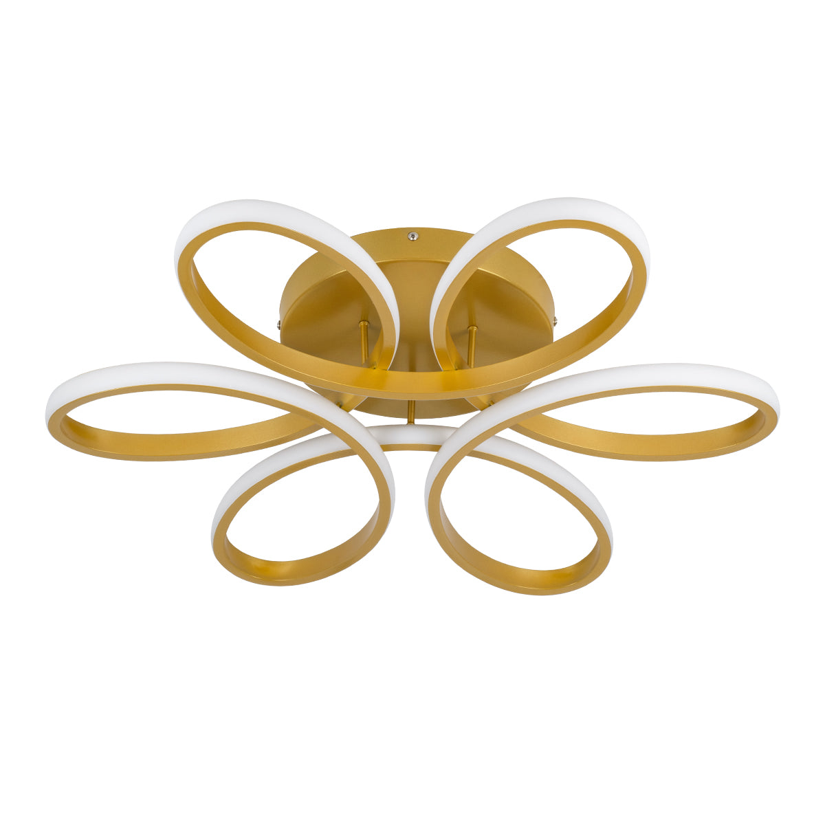 MARGARET 61403 Μοντέρνο Φωτιστικό Οροφής LED 54W 6210lm 360° AC 220-240V IP20 Ρυθμιζόμενο Λευκό CCT με Χειριστήριο από 2700K έως 6000K Dimmable - Lumileds SMD Chip - Χρυσό Βούρτσας - Μ57 x Π57 x Υ12